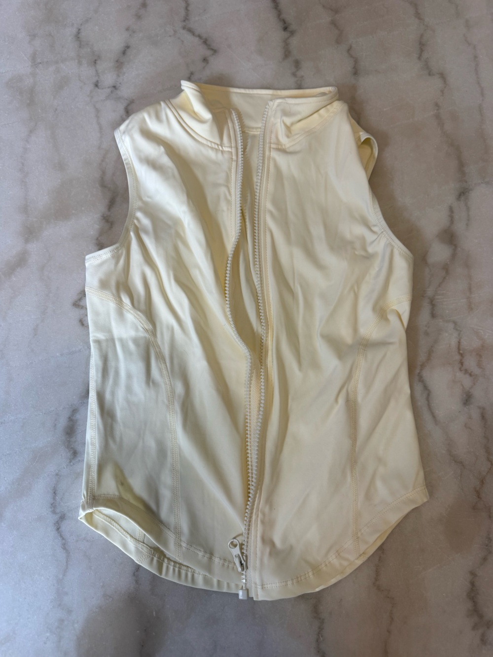 Cream Zip-Front Golf Top